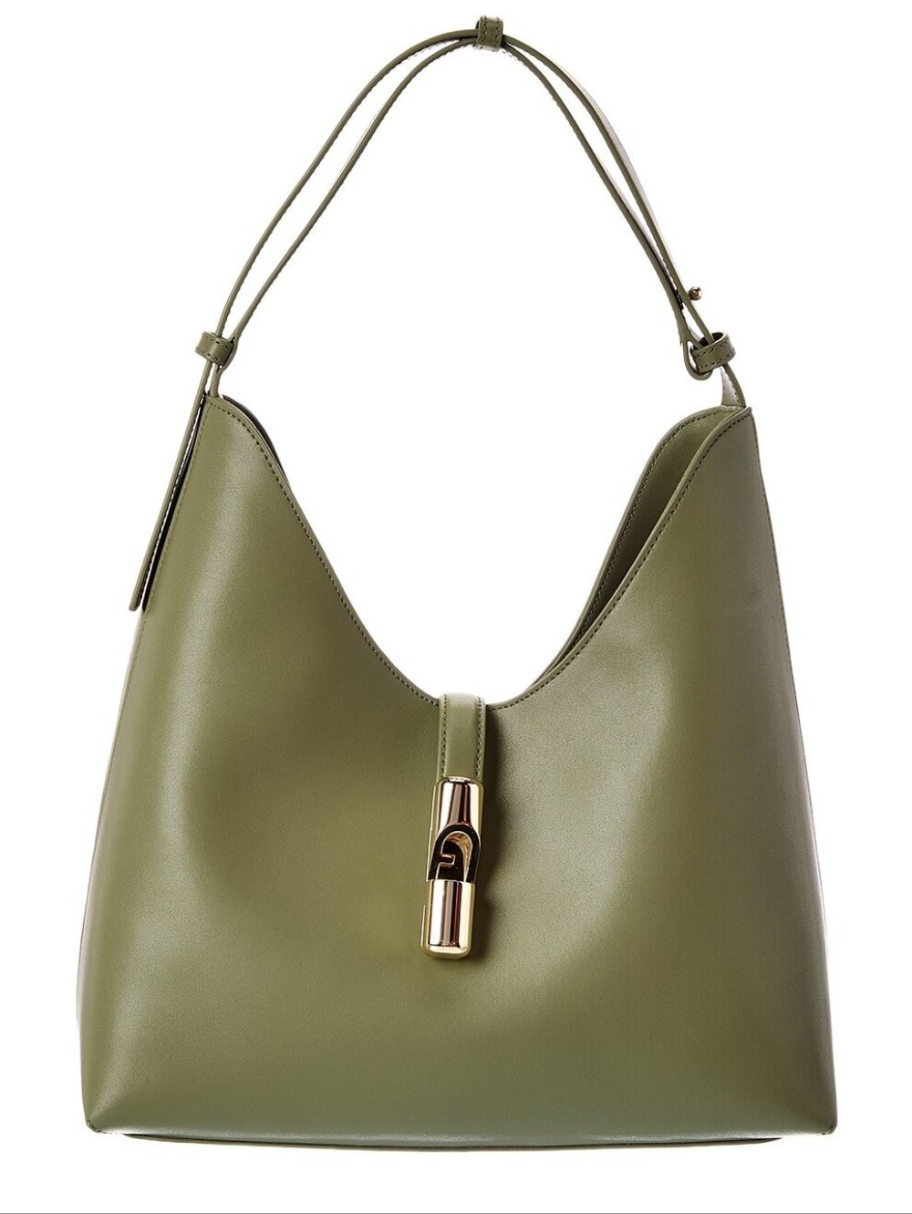 Furla Goccia Leather Hobo Bag In Avacado Green NWT